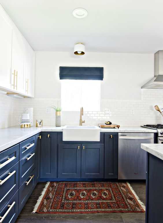 Love the color navy? So do we! Learn how to decorate with navy blue and get our BEST navy paint colors by A Blissful Nest. #navyblue #designtips #decoratewithnavy #navydecor #navylivingroom #blueappliances https://ablissfulnest.com