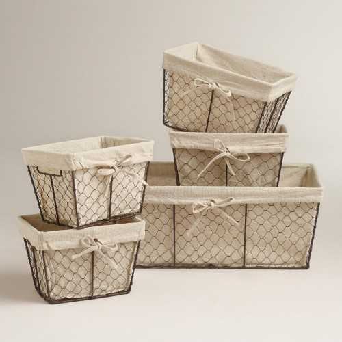 Charlotte Lined Wire Baskets - World Market, Top 30 Organization Products 