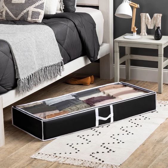 Use the space under your bed with these organizers. #ABlissfulNest #organization