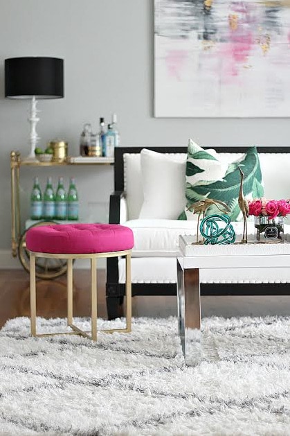 Do you love hot pink but don’t know how to add it into your home decor? We’ve got design tips just for you on hot to use hot pink in your home and paint colors to choose from. Check out A Blissful Nest for more details. https://ablissfulnest.com/ #designtips #interiordesign #pinkroom #paintcolor 