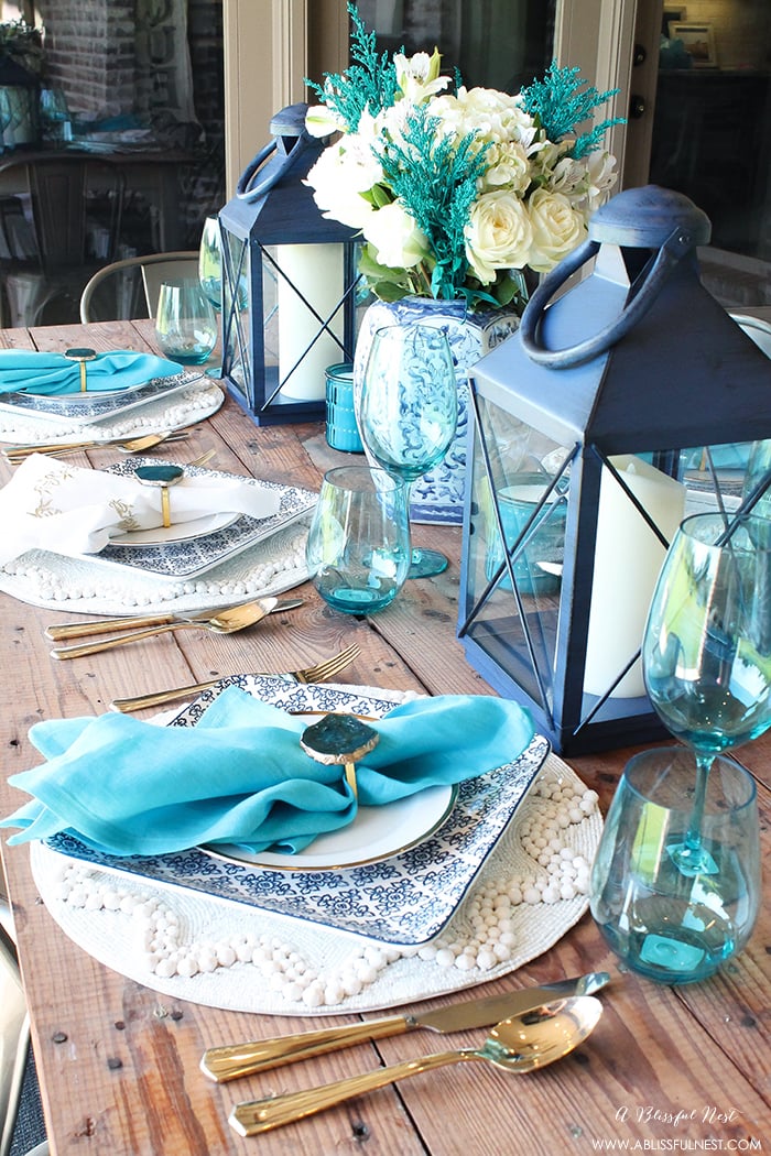 Teal Table Settings & Teal Wedding Centerpiece Ideas