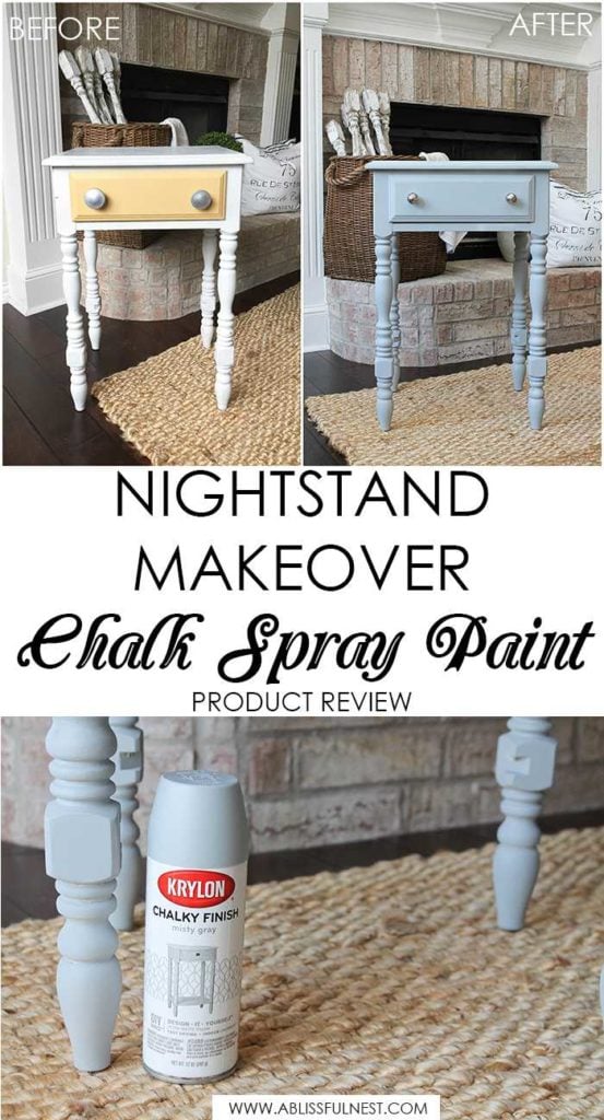 DIY Nightstand Makeover Using Chalk Spray Paint
