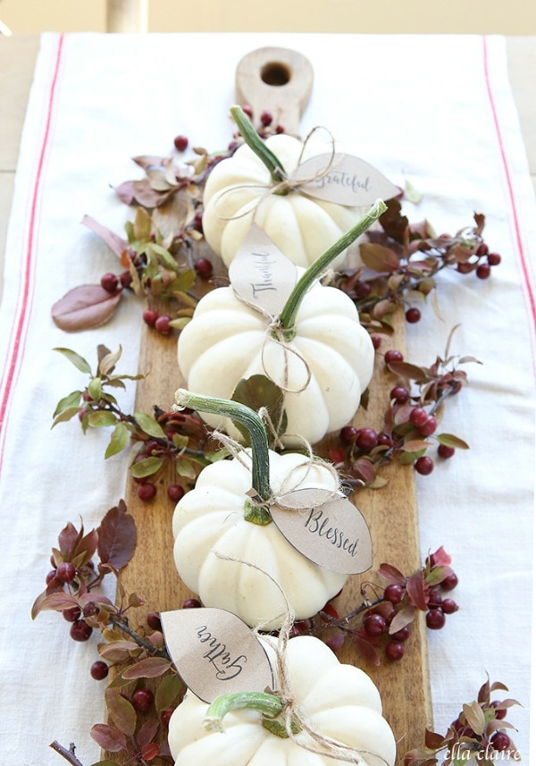 Ella Claire Inspired Pumpkin Leaves, 30 Free Fall Printables 