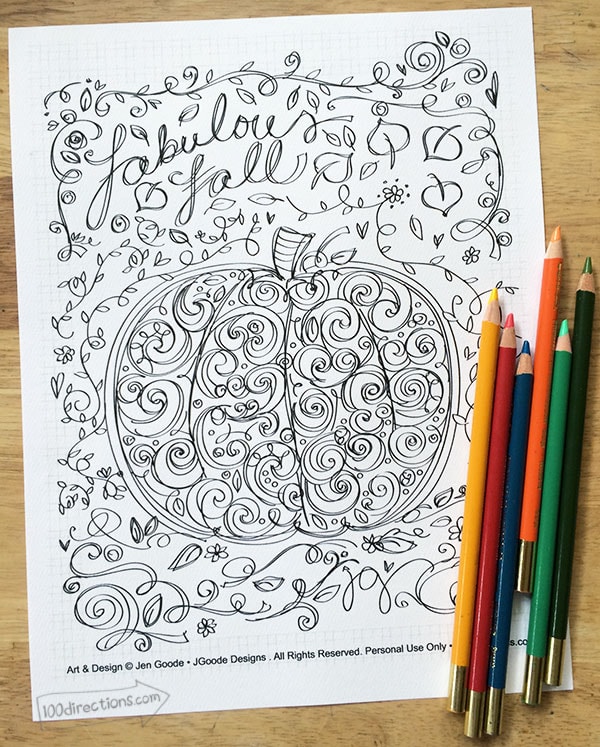 Fabulous Fall Coloring Page 100 Directions, 30 Free Fall Printables 