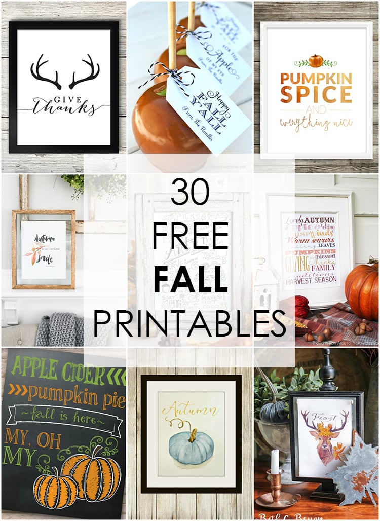 30 of THE BEST fall free printables! Love this one! http:ablissfulnest.com/ #freeprintable #falldecor