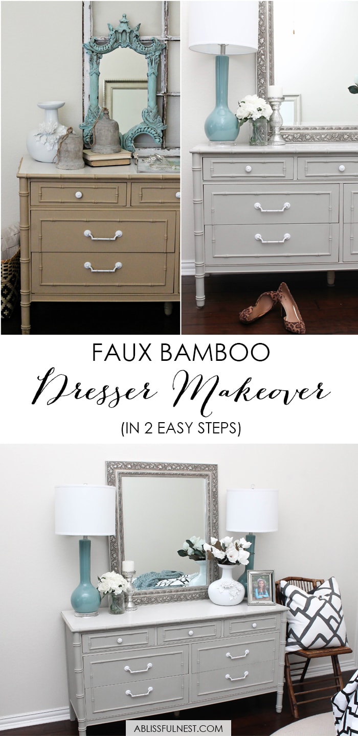 Follow this simple tutorial on how to use chalk furniture paint to makeover a piece of furniture. Such a gorgeous chalk furniture paint dresser makeover by A Blissful Nest. https://ablissfulnest.com/ #chalkpainttutorial #chalkpaintmakeover #dresser #furnituremakeover #bedroomideas