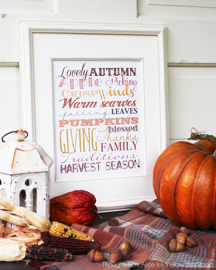 30 of THE BEST fall free printables! Love this one! https//ablissfulnest.com/ #freeprintable #falldecor