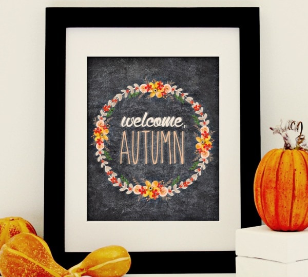 I should be mopping the floor Welcome Autumn Chalkboard Print, 30 Free Fall Printables 