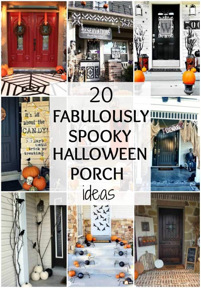 Just LOVE all these Halloween front porch ideas! From traditional to unexpected pops of decor, there is a little something for everyone here! See more on https://ablissfulnest.com/ #halloweenporch #halloweendecor
