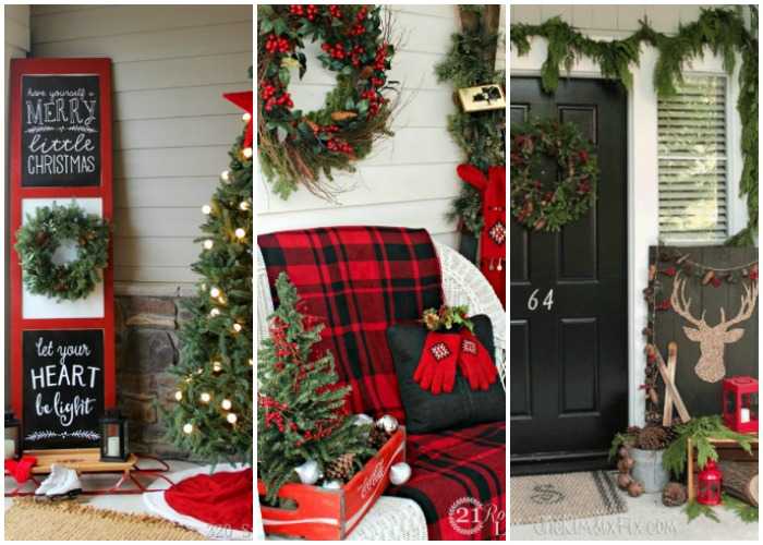 25 Christmas Front Porches