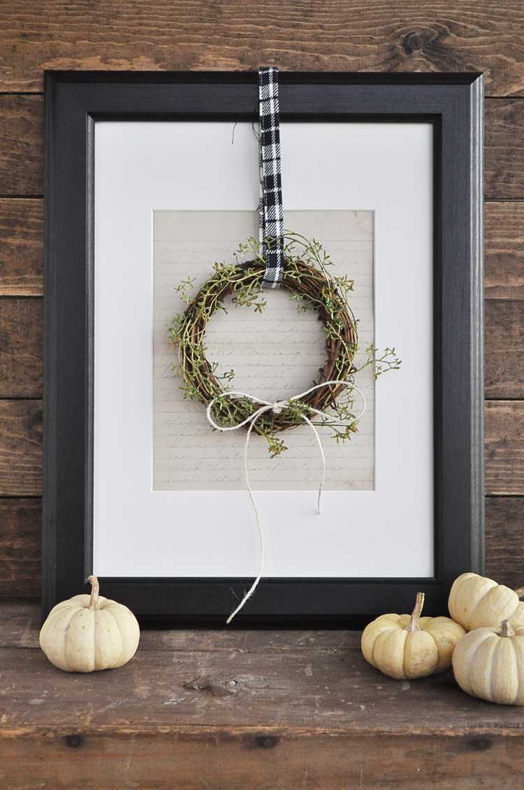 Simple Fall Farmhouse Mini Wreath Tutorial