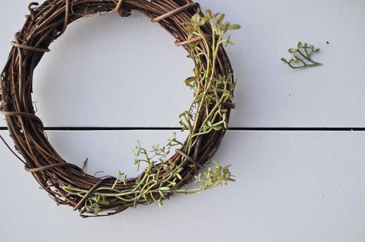 Simple Fall Farmhouse Mini Wreath Tutorial - A Blissful Nest