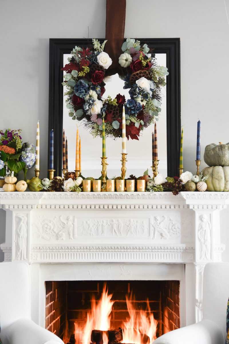 DIY Taper Candles and a Thanksgiving Mantel