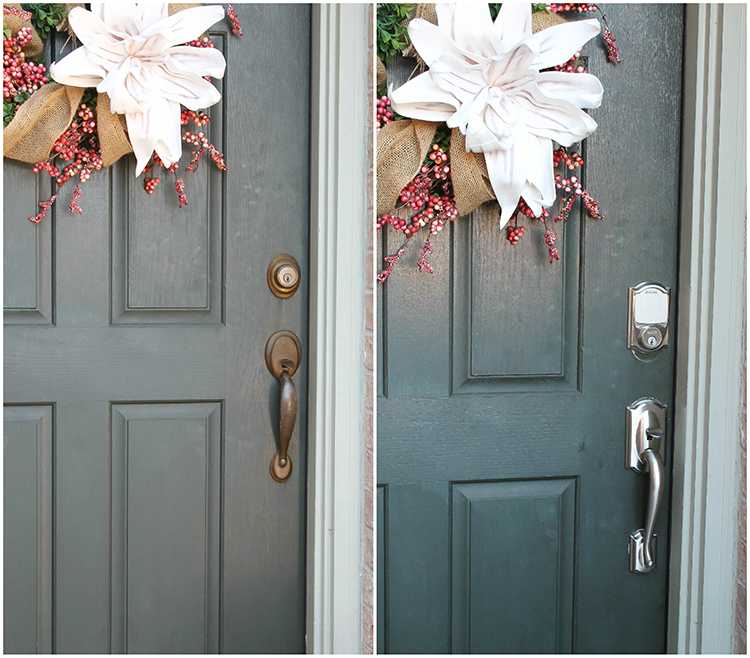 Get your home ready for the holidays with a simple and easy update. I ADORE Schlage hardware and its stylish look and secure features! See more on https://ablissfulnest.com/ 