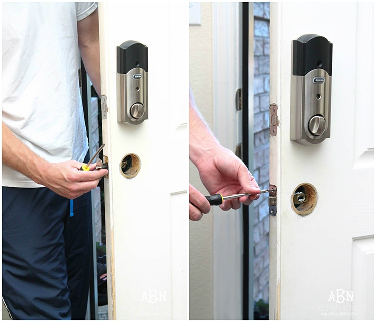 Get your home ready for the holidays with a simple and easy update. I ADORE Schlage hardware and its stylish look and secure features! See more on https://ablissfulnest.com/ 