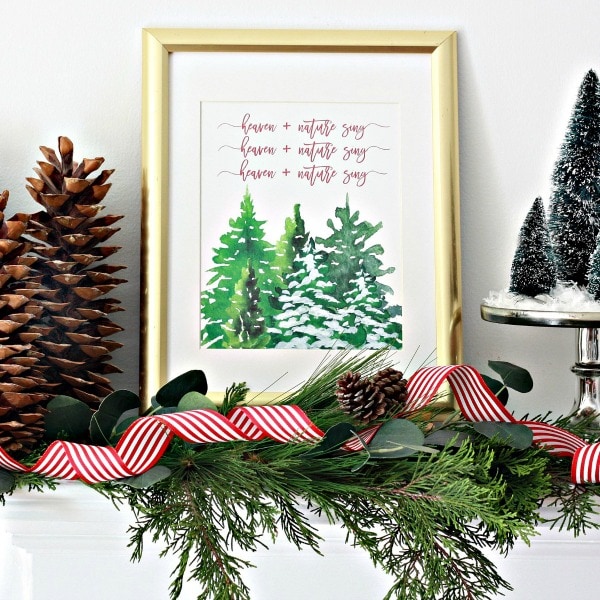 One of the simplest ways to decorate a space for the holidays is with printables! I LOVE these 30 Free Christmas Printables, and hope you do too! See them all at https://ablissfulnest.com/ #FreePrintables #ChristmasDecor #ChristmasPrintables