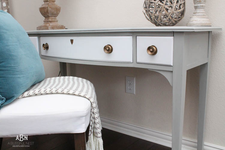 Thrifted desk makeover with Rustoleum chalk paint. - The Collected House