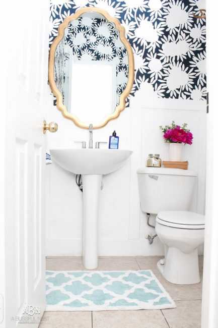 Powder Bathroom Makeover Reveal by A Blissful Nest