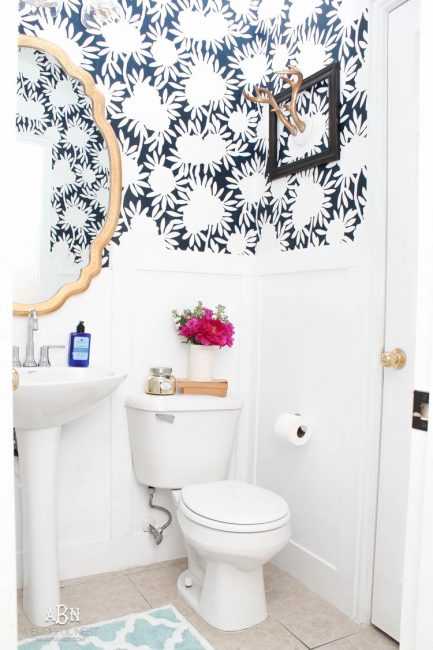 Powder Bathroom Makeover Reveal By A Blissful Nest