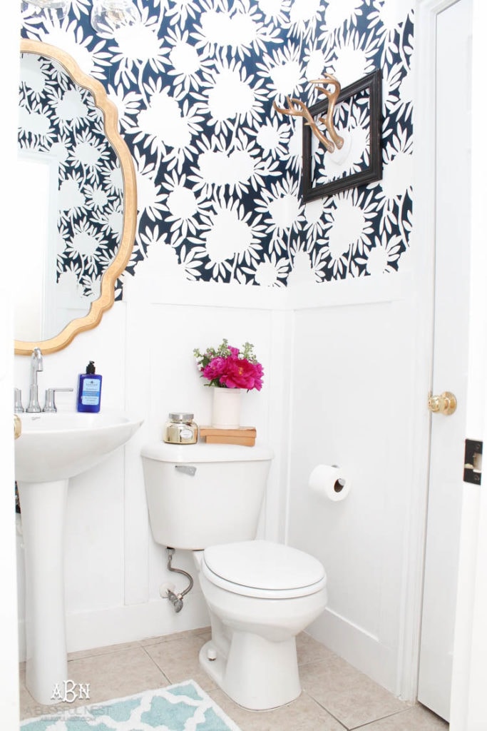 Powder Bathroom Makeover Reveal by A Blissful Nest