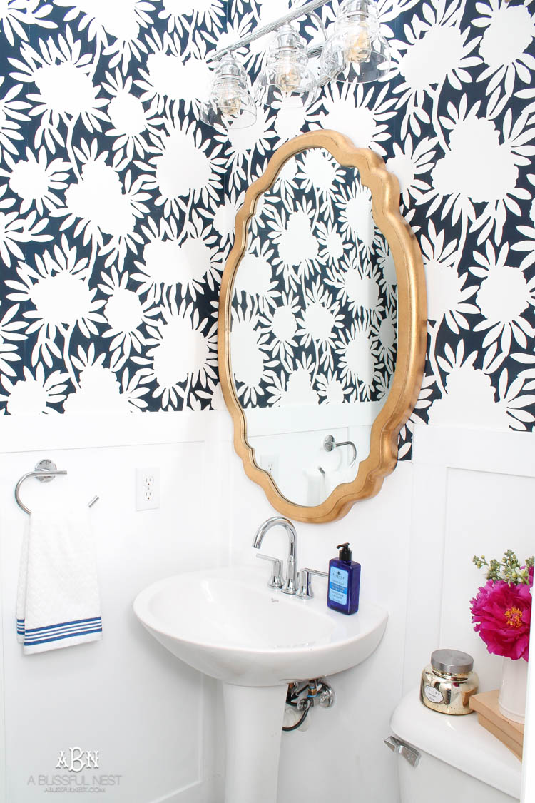 This is such a huge transformation on this bathroom with not many updates. Checkout how with a few simple changes you can get a wow factor bathroom remodel. See more on https://ablissfulnest.com/ #bathroomremodel #bathroommakeover #ad #deltafaucet