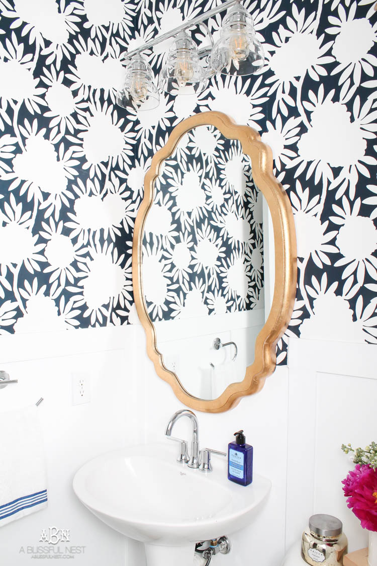 This is such a huge transformation on this bathroom with not many updates. Checkout how with a few simple changes you can get a wow factor bathroom remodel. See more on https://ablissfulnest.com/ #bathroomremodel #bathroommakeover #ad #deltafaucet