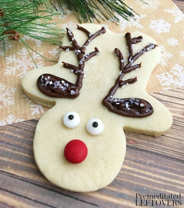 Rudolph Sugar Cookies, 30 Delicious Christmas Cookie Recipes via A Blissful Nest