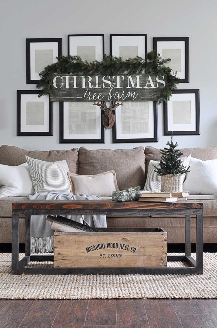 Looking for some great rustic Christmas decor ideas? This post is full of ideas on how you can trade in your colorful decor for a neutral palette. See more at https://ablissfulnest.com/ #Christmas #RusticChristmas #NeutralDecor