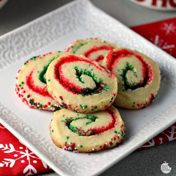 Santa's Swirl Sugar Cookies, 30 Delicious Christmas Cookie Recipes via A Blissful Nest