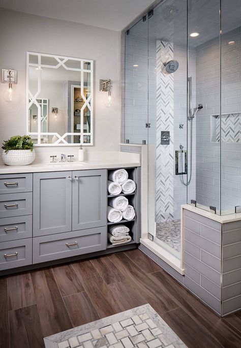 These bathroom design ideas are just gorgeous and inspiring! Making sure to bookmark these for later! See more on https://ablissfulnest.com/ #bathroom #bathroomideas #bathroomdecor