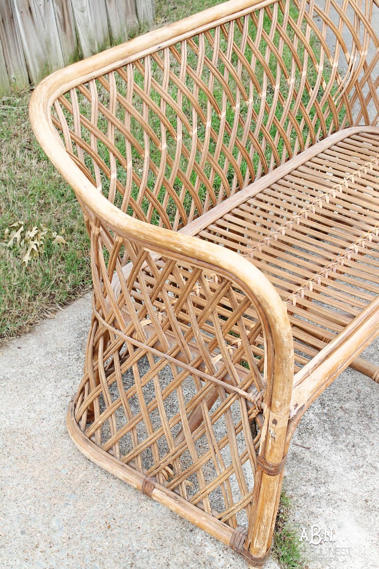 This is such an amazing transformation on this DIY rattan bench makeover! I love the new Devine paint colors from Target!! #ad #DevineTargetStyle