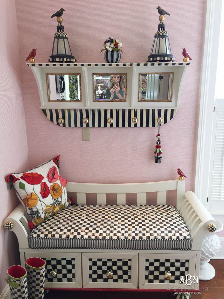 See behind the scenes with MacKenzie-Childs and how this iconic brand has taken over the country in home decor! See more on https://ablissfulnest.com/ #campcourtlycheck #mackenziechilds #ad