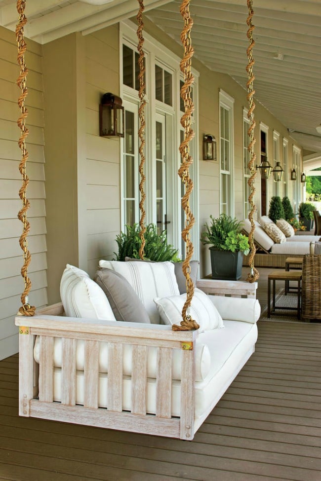 Check out these 20 Summer Front Porches that will have you wishing yours looked like these! See more on https://ablissfulnest.com/ #frontporch #summerdecor
