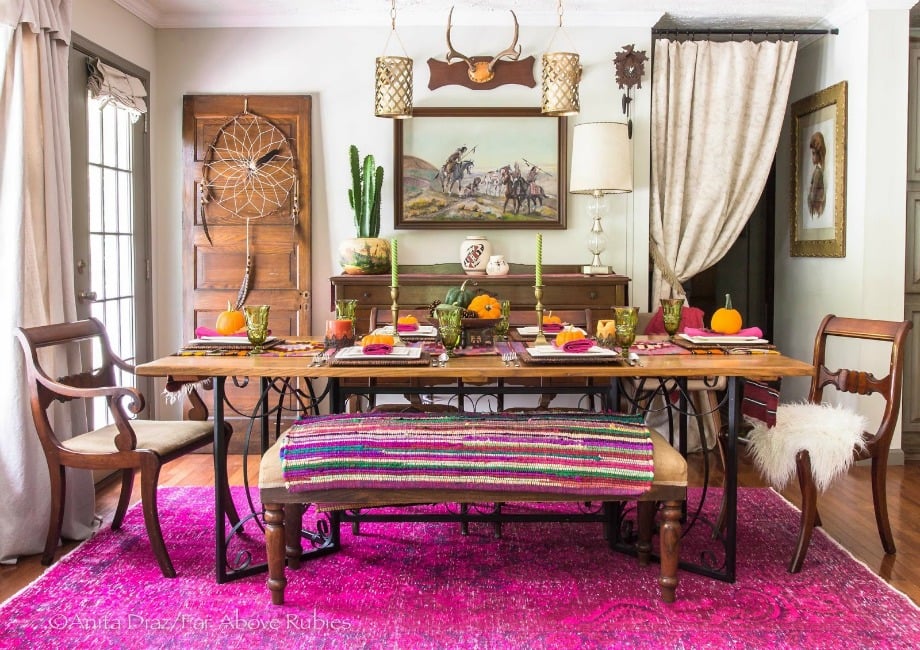 Gorgeous dining room ideas with color for a designer look and unique design ideas! see more on https://ablissfulnest.com/ 