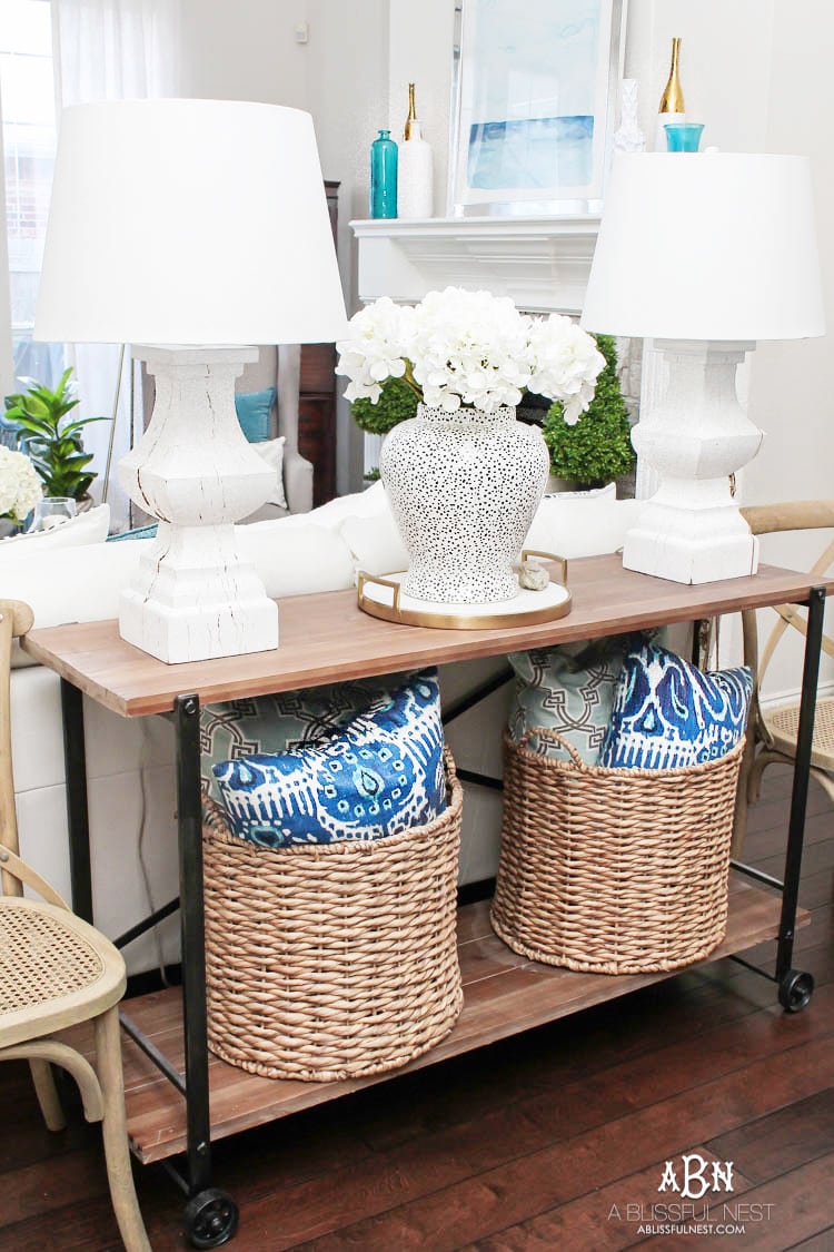 This gorgeous summer home tour is full of coastal accents and beautiful blue and white accents. Shop this tour with our custom shopping guide!