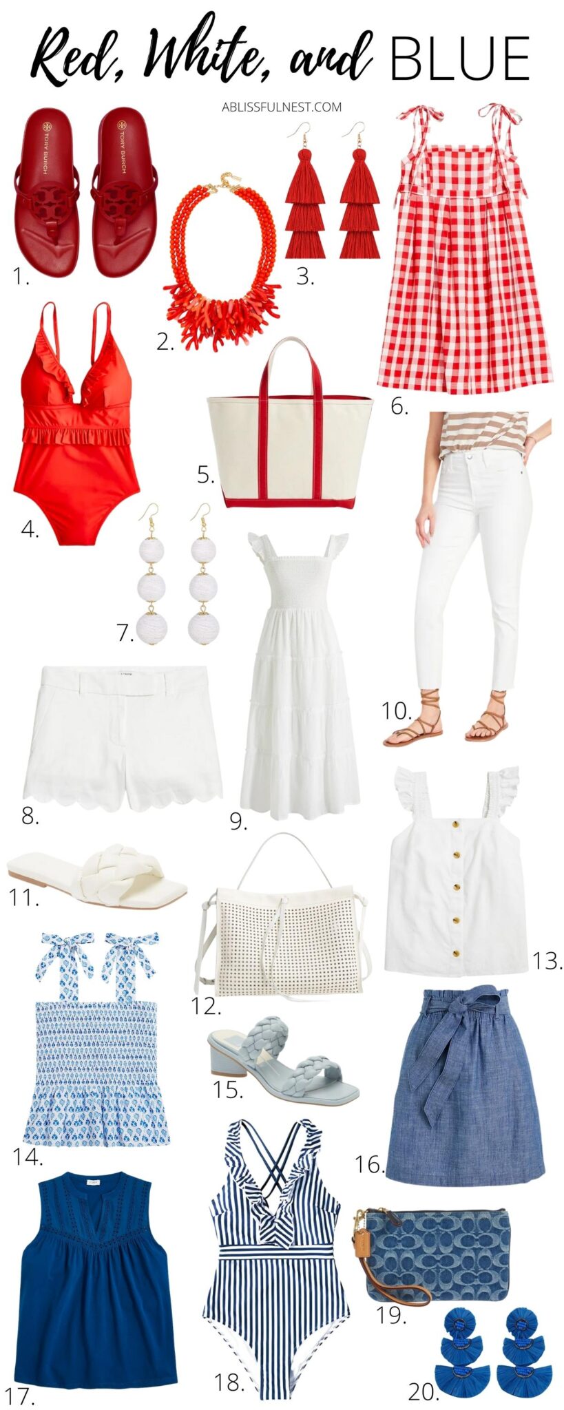 Red, White and Blue Summer Outfit Ideas