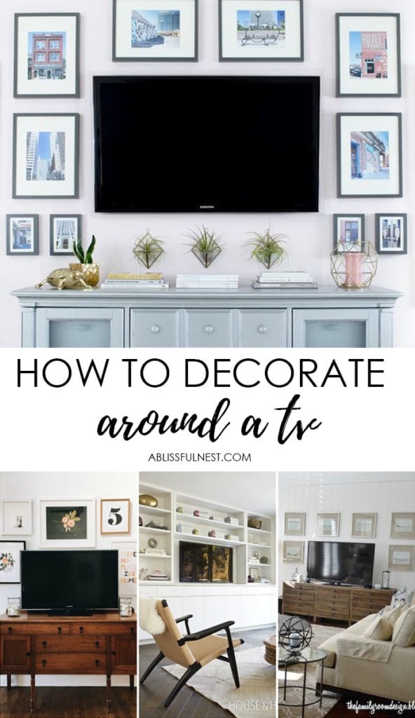 How to Decorate Around The TV with a TV Gallery Wall | A Blissful Nest