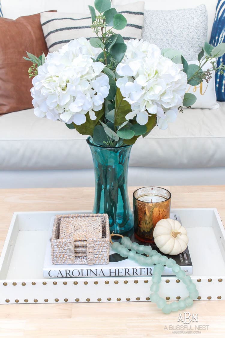 Full of rich jewel tones for fall, come visit my fall home tour! See more on https://ablissfulnest.com/ #ABlissfulNest #falldecor #falldecorideas #fall