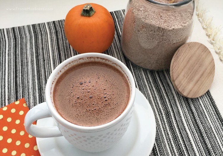 This Pumpkin Spice Hot Chocolate Mix recipe is easy to make and keep on hand. Great for gifting during the holidays.