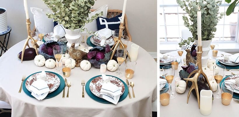 Gorgeous glam touches to this Thanksgiving table! #thanksgivingtable #thanksgiving #thanksgivingdeor