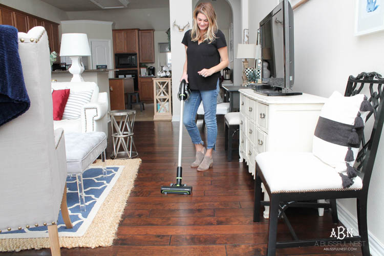 Love these tips to keep hard floor surfaces clean with the new Bissell Multi Reach Cordless Vacuum. #ad #Bissell