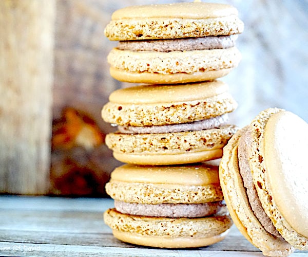 Almond French Macarons with Hot Cocoa Buttercream Filling