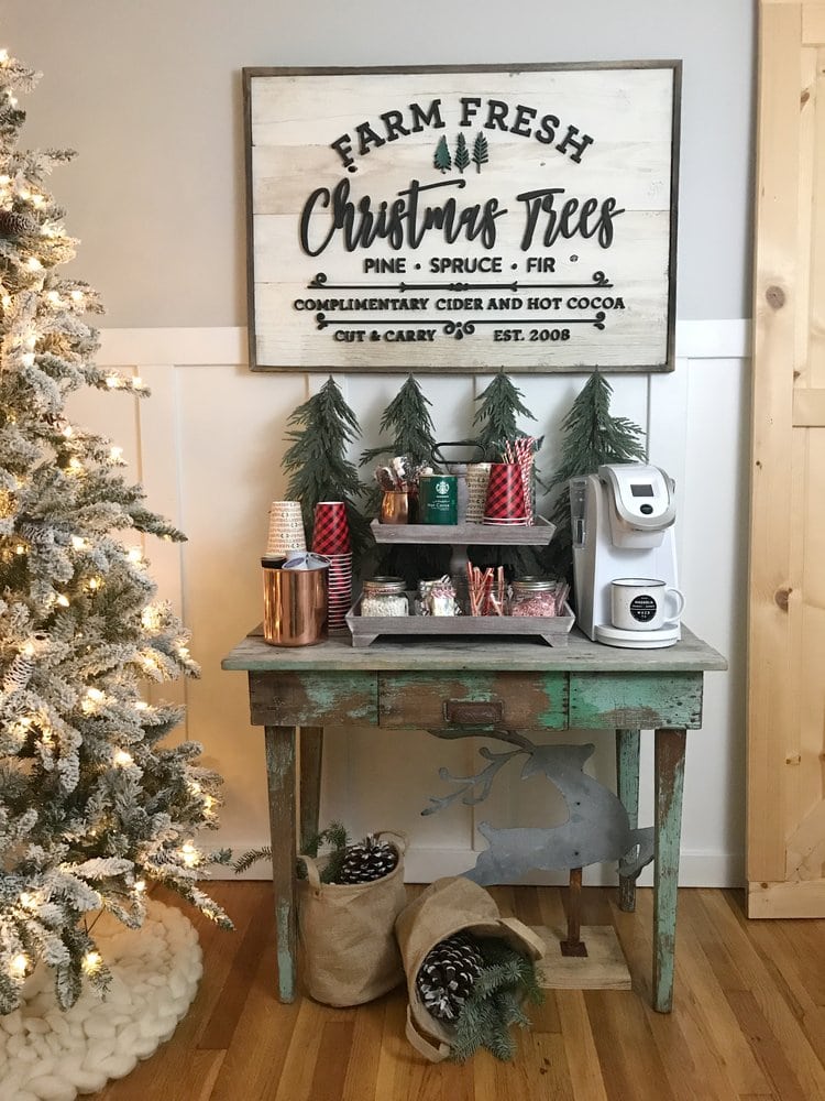 Create a Vintage Farmhouse-Style Christmas Hot Chocolate Bar