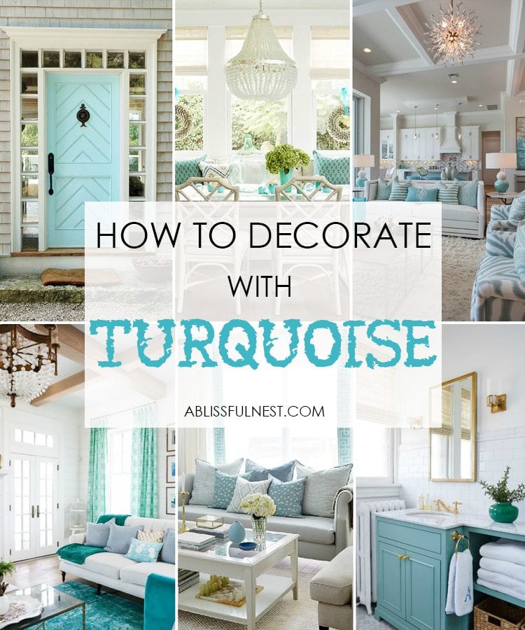 Do you love the color turquoise but don’t know how to add it into your home decor? We’ve got design tips just for you on how to use turquoise in your home and paint colors to choose from. Check out A Blissful Nest for more details. https://ablissfulnest.com/ #ABlissfulNest #designtips #interiordesign #turquoisedecor #paintcolor #turquoisepaintcolor #blue #turquoise #aqua
