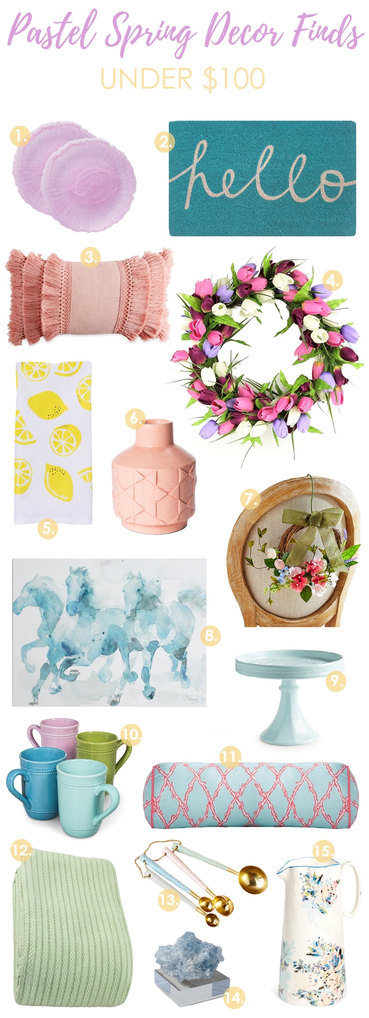 Love all these pastel spring home decor finds to freshen my home this season! #spring #springhomedecor #springdecorating