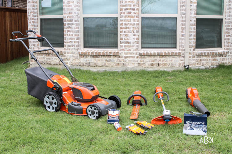 There are many tips + tricks to getting your lawn looking great for the spring season! #ad #husqvarna