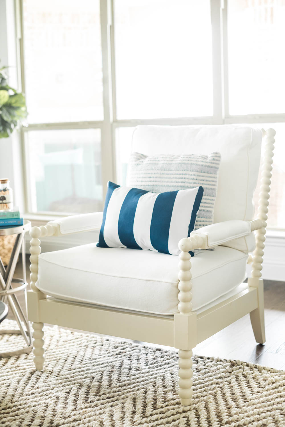 Beautiful coastal living room decor + sources to recreate this living room look. #coastaldecor #livingroomideas #ABlissfulNest #livingroom #coastalhomedecor