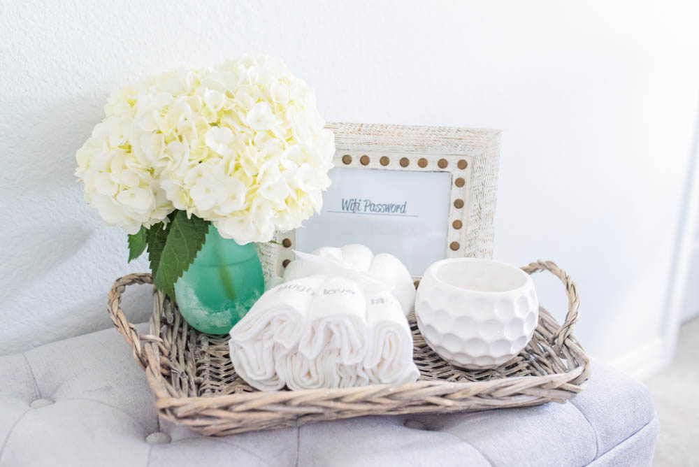 Blue and White Coastal Guest Bedroom Reveal #guestbedroom #bedroomideas #ABlissfulNest