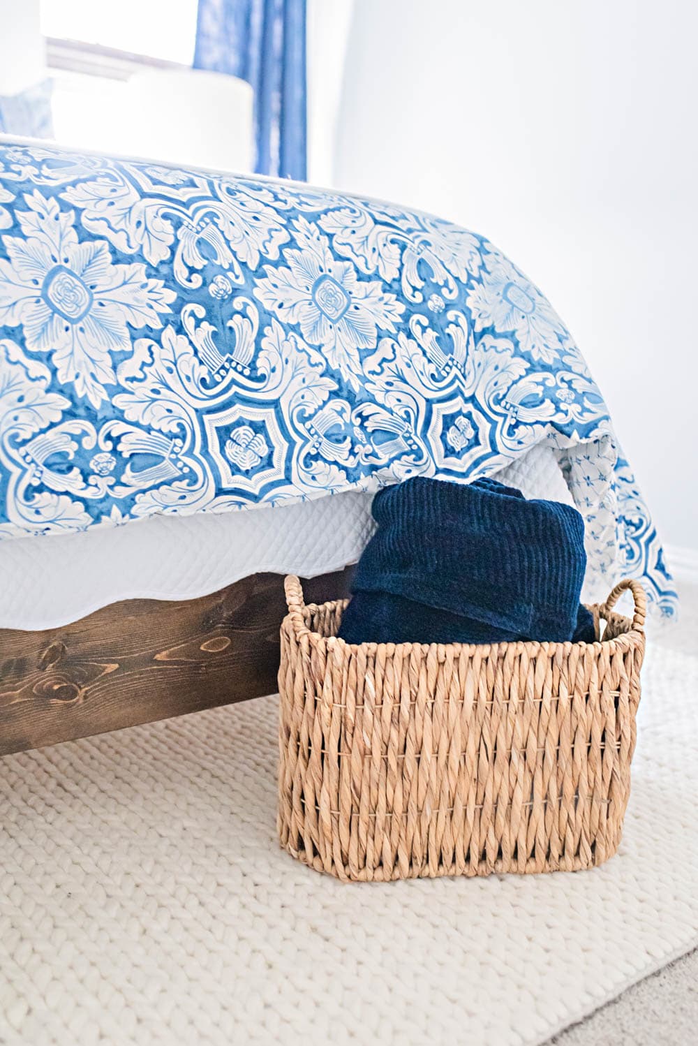 Blue and White Coastal Guest Bedroom Reveal #guestbedroom #bedroomideas #ABlissfulNest