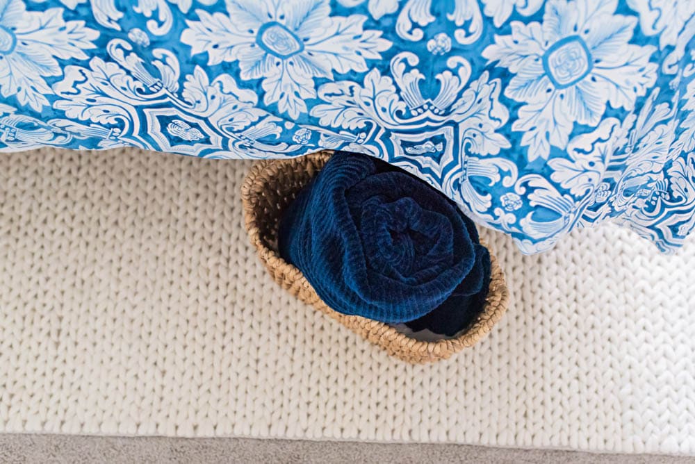 Blue and White Coastal Guest Bedroom Reveal #guestbedroom #bedroomideas #ABlissfulNest